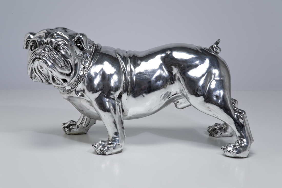 Bulldogge Deko Figur Silver